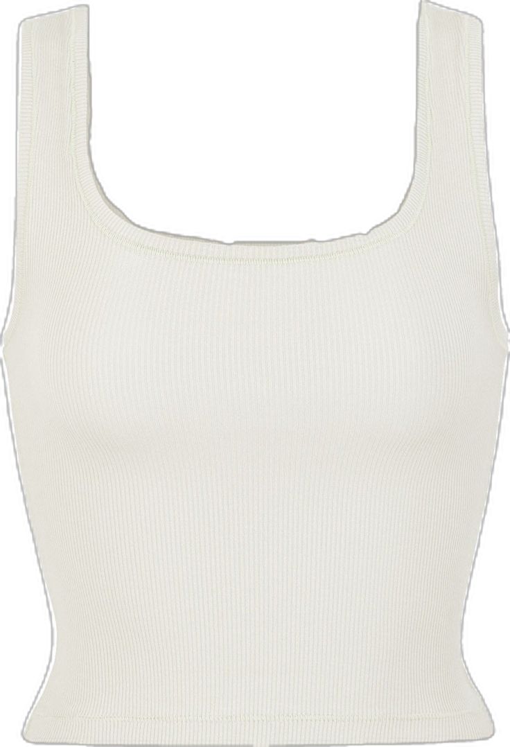 Fitted Ribbed Tank Top With Scoop Back, Summer Ribbed Tank Top With Scoop Back, Trendy Ribbed Scoop Neck Tank Top, Ribbed Fitted Scoop Neck Tank Top, Chic Ribbed Scoop Neck Tank Top, Ribbed Fitted Tank Top With Scoop Neck, Classic Scoop Neck Tank Top For Spring, Everyday Solid Color Scoop Neck Crop Top, Classic Seamless Everyday Tank Top