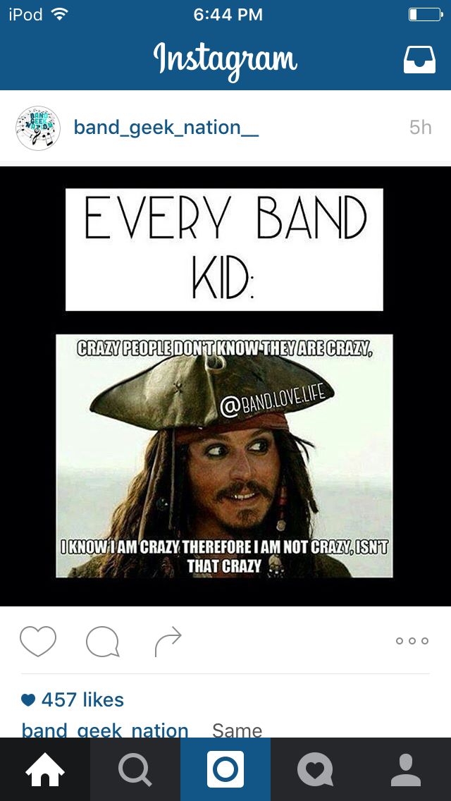 an instagram page with the caption every band kid