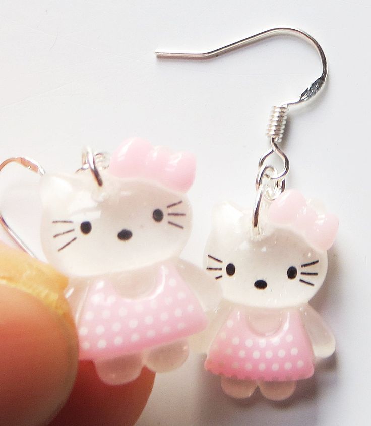 Cute kawaii cartoon cat earrings, as pictured. On stirling silver fishhooks. **Please note that as with all my other items, postage does not include a tracking number, only Post Office proof of postage. This is an additional $10.00 fee and if you wish to purchase, it is + airmail package rate as listed and is optional. Tracking number don't make any difference to the speed of the delivery, it's just an insurance. Pink Cat Design Earrings With Cat Ears Shape, Kawaii Pink Cat Design Jewelry, Cute White Cat Ears Jewelry, Kawaii Cat Ears Jewelry For Gift, Kawaii Pink Earrings, Cute White Jewelry With Cat Design, Cute White Cat Design Jewelry, Handmade Kawaii Silver Earrings, Cute Handmade Cat Ears Jewelry