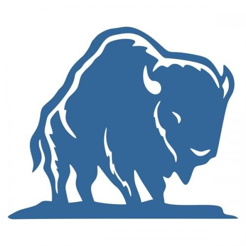 an image of a bison that is in the shape of a buffalo logo on a white background