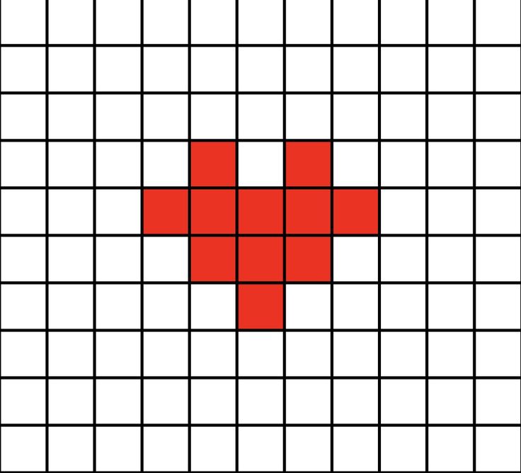 A small pixel art template of a red cartoon heart without the shading and outline.

This heart represents "gratitude, love, happiness, hope, or even flirtatiousness". Mini Pixel Art, Pixel Art Heart, Easy Perler Beads Ideas, Tiny Cross Stitch, Easy Pixel Art, Pixel Art Templates, Pixel Drawing, Diy Perler Bead Crafts, Pixel Art Grid