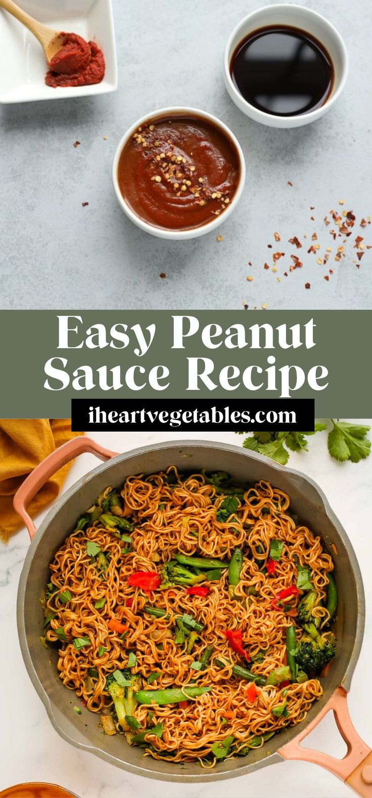 easy peanut sauce recipe with noodles and vegetables