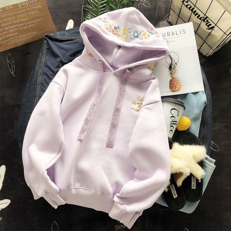 Sweet Rabbit Flowers Hoodie PN1890 ●Size: Length 54 cm,bust 98 cm,shoulder 51 cm,sleeve 52 cm. ●Material:cotton ●About Shipping: We attach great importance to the orders of each customer and parcel delivery. 1.Processing time: 2-3 business days. 2.Shipping time: 10-15 business days to US, please allow 3-4 weeks shipping to other country.(Shipping times can be affected by variable customs clearance times or public holidays.) Cute Hooded Cotton Sweater, Cute Long Sleeve Hooded Jacket With Adjustable Hood, Cute Long Sleeve Hooded Jacket For Spring, Purple Cotton Hoodie With Pockets, Spring Hooded Sweatshirt With Pockets, Cute Purple Cotton Hoodie, Cute Cotton Hooded Sweatshirt, Purple Hooded Cotton Outerwear, Cute Winter Tops With Pockets