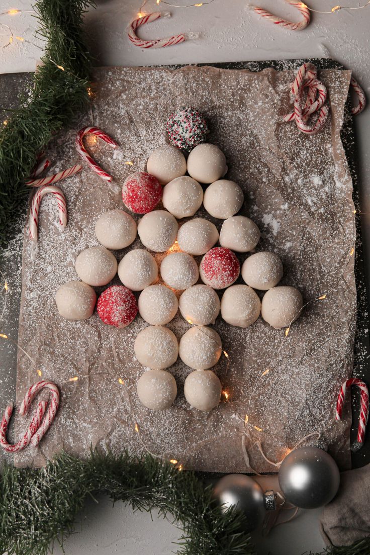 christmas cookies are arranged in the shape of a tree