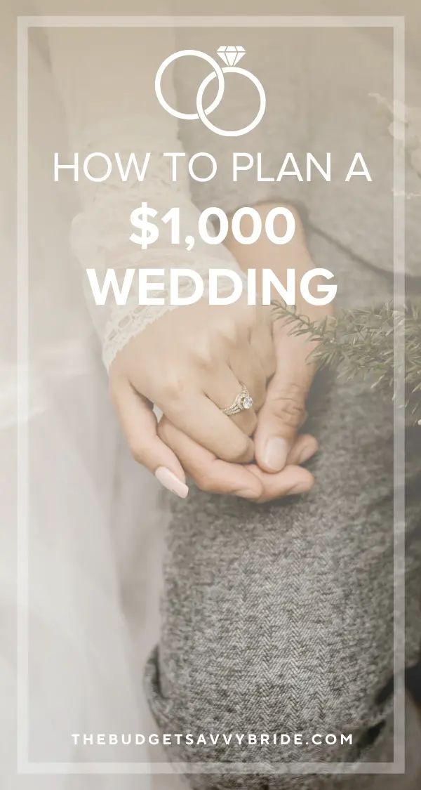 a couple holding hands with the text how to plan a $ 1, 000 wedding