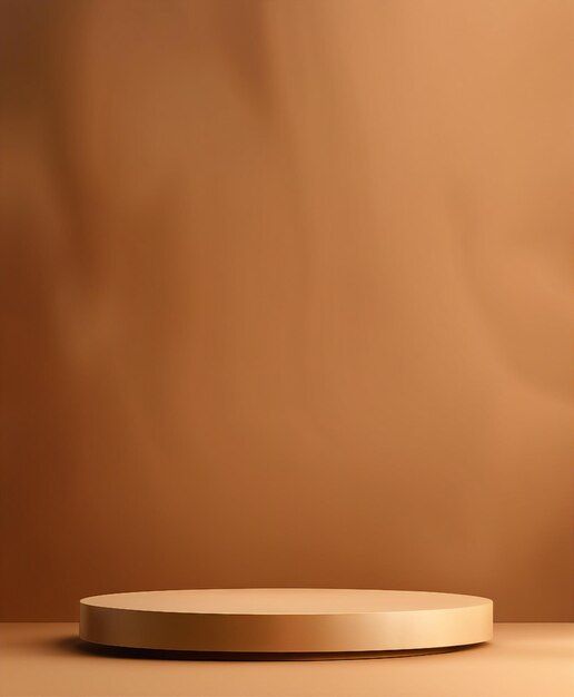 an empty white plate on a tan surface with a brown wall in the back ground