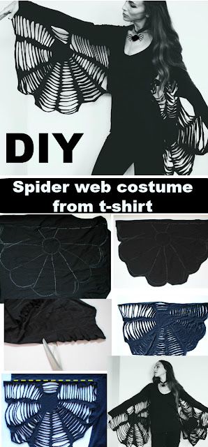 the instructions for how to make a spider web costume