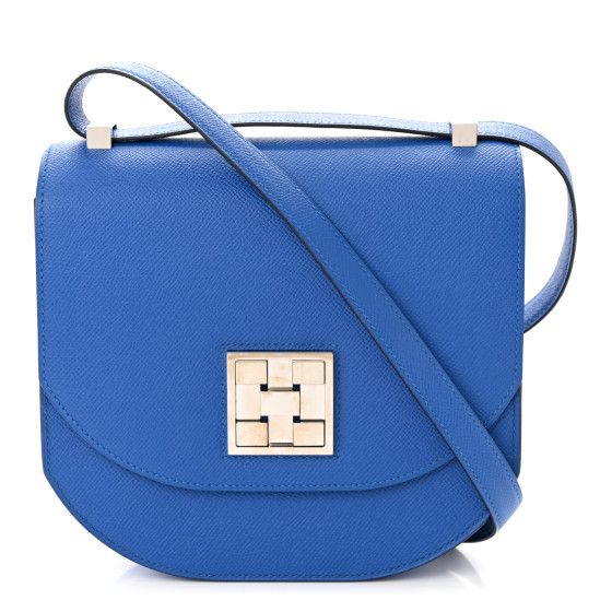 This is an authentic HERMES Epsom Mosaique Au 24-21 in Bleu Zellige. This stunning shoulder bag is beautifully crafted of Epsom calfskin leather in blue. The bag features a long leather shoulder strap with palladium links with a facing full flap that seals with a palladium stylized push closure. Blue Calf Leather Shoulder Bag With Detachable Strap, Blue Calf Leather Bag With Gold-tone Hardware, Blue Calf Leather Shoulder Bag For Evening, Timeless Blue Shoulder Bag For Evening, Luxury Blue Calf Leather Bag, Chic Blue Calf Leather Bag, Blue Calf Leather Bag With Detachable Strap, Classic Blue Calf Leather Shoulder Bag, Blue Saffiano Leather Bag For Formal Occasions