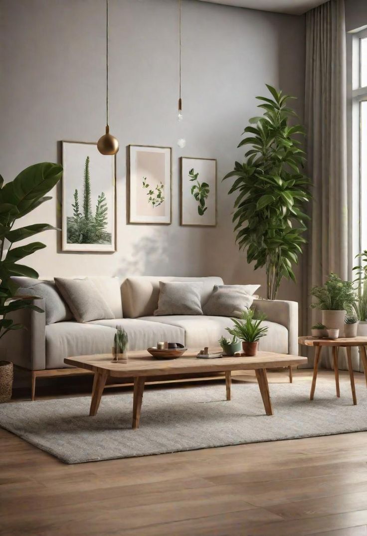 57 Sustainable Living Room Decor Ideas Contemporary Living Room With Plants, Eco Chic Decor, Plants In Small Apartment, Living Room Plants Ideas, Cozy Couches Living Room, Contemporary Boho Living Room Decor, Contemporary Living Room Decor Ideas, Small Living Area, Eco Friendly Living Room