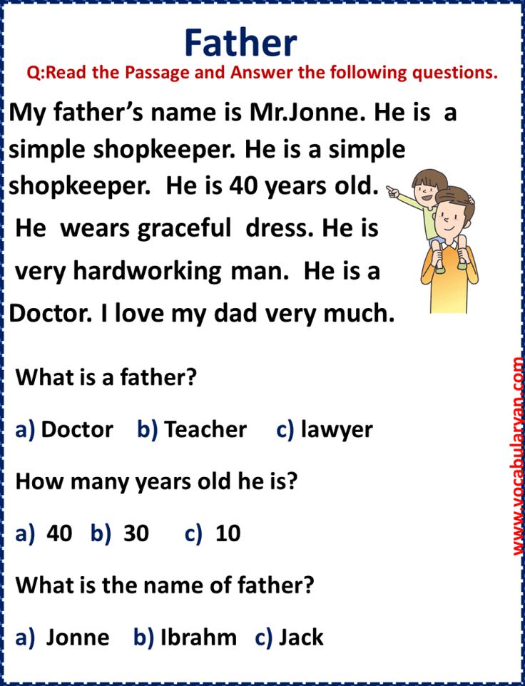 the worksheet for father is shown with an image of a man and woman