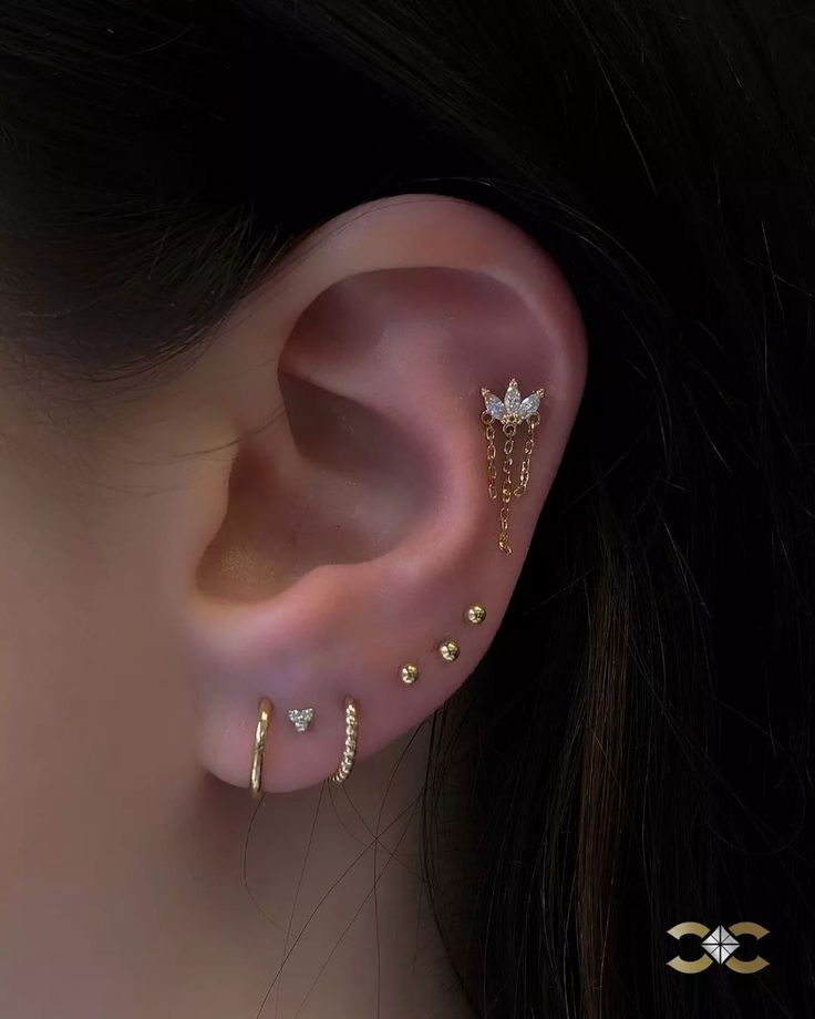 Curated Ears, Ear Curation, Outer Ear, Cute Piercings, Beauty Finds, Piercing Studio, Piercing Ideas, Dream Style, Classy Jewelry