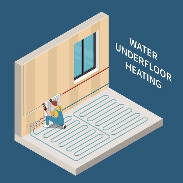 a man is using a water underfloor heating device