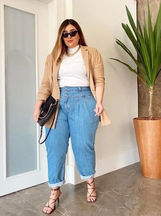 Chubby Outfits, Plus Size Outfits Casual, Outfits Gorditas, Plus Size Chic, Slouchy Jeans, Plus Size Fall Outfit, Outfits Curvy, Look Plus Size, Stylish Work Attire