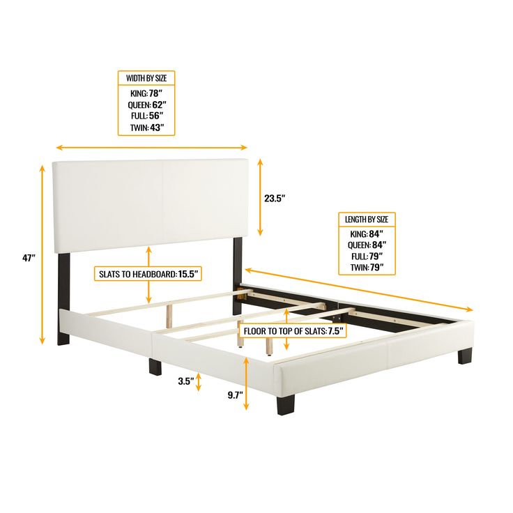 Chic and modern, this bed frame is completely upholstered and padded for a premium look and feel. Headboard features vertical stitch detail in the center. This bed will effortlessly complete the look of any bedroom. Built to last, this bed features heavy-duty construction with a 4 cross-slat system, and center support legs that easily support up to 700 lbs. You will need a box spring or foundation with this bed frame. 1 Year limited warranty. PerformaRest Bennett White Twin Upholstered Platform Bed | FLWH917TW White Upholstered Bed Frame, White Upholstered Bed, Bed Frame Twin, Bed Frame White, Leather Upholstered Bed, Leather Platform Bed, Modern Platform Bed, Wingback Headboard, Understated Style