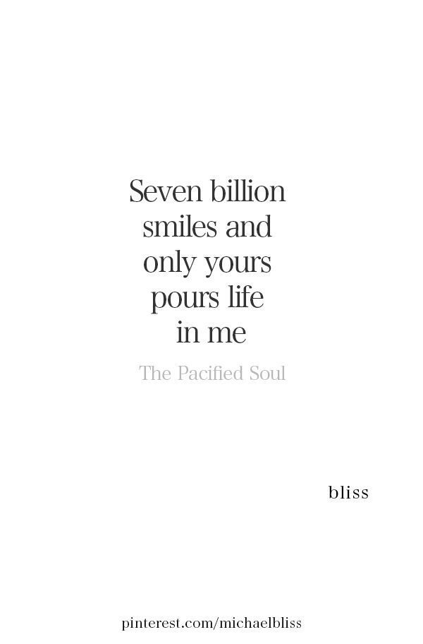 a white book cover with the words seven billion smiles and only yours pours life in me