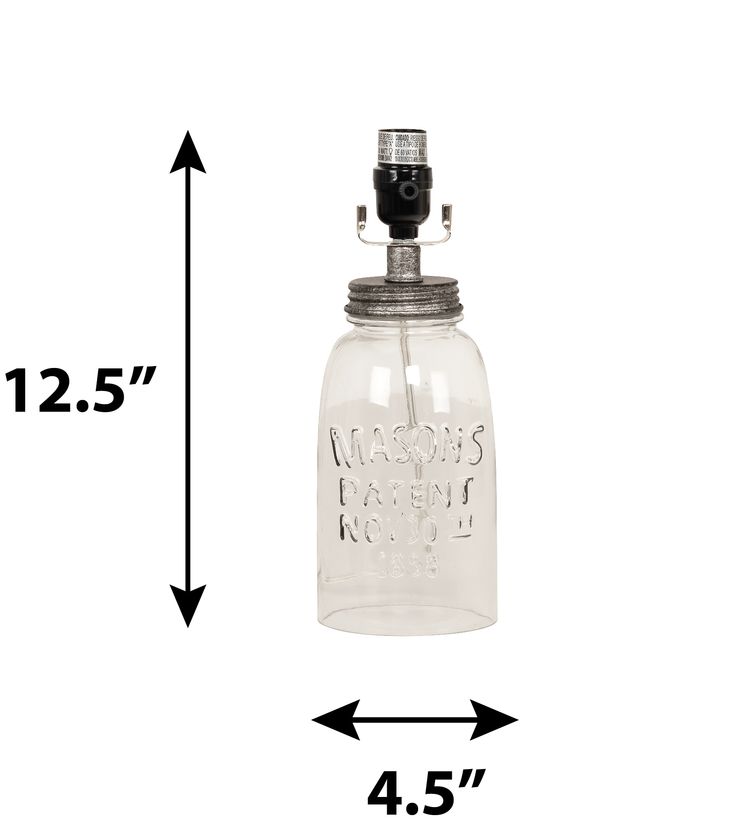 This unique clear mason jar style lamp will beautifully elevate farmhouse style décor. allen + roth 12.5-in Clear Plug-in Glass Lamp Base | LB42MSN Small Bedside Lamps Farmhouse, Clear Jinger Jar Lamps, Mason Jar Lamps, Jar Lamps, Scented Mason Jar Oil Lamps, Dyi Mason Jar Lights, Edison Bulb Small Lamp, Glass Lamp Base, Allen Roth