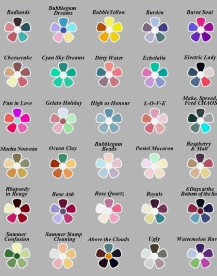 the different colors of flowers are shown in this chart