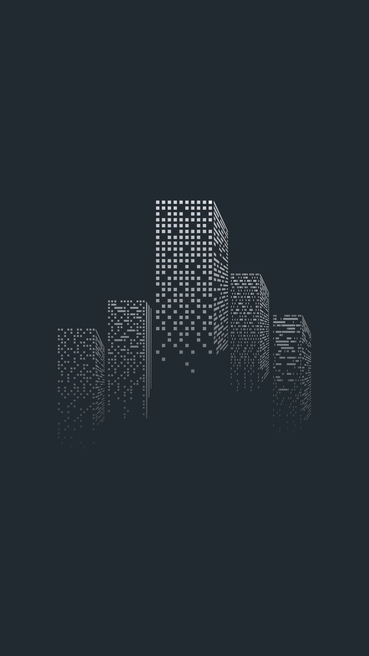 an abstract cityscape made up of squares and rectangles on a black background