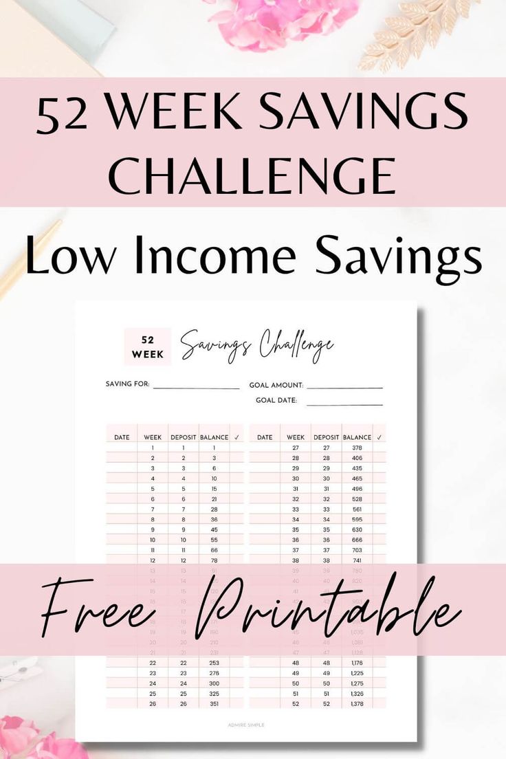 the free printable 52 week savings challenge is shown with text overlaying it