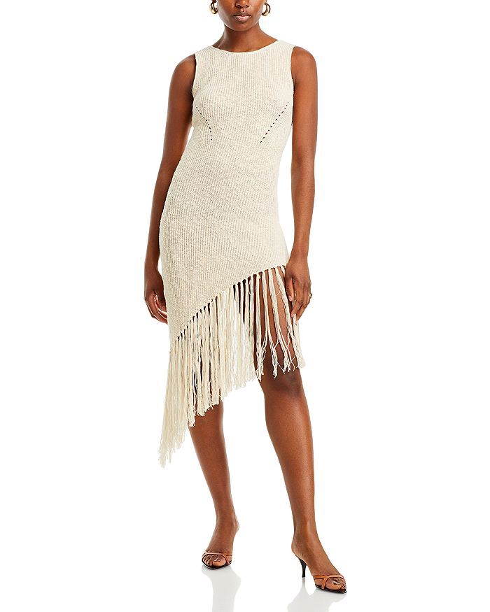 Rails Rylee Asymmetric Fringe Hem Dress Women - Bloomingdale's Ribbed Sweater Dress, Hem Sweater, Fringe Dress, Ribbed Sweater, Hem Dress, Sheer Fabrics, Knee Length Dress, Asymmetric Hem, Mother Of The Bride