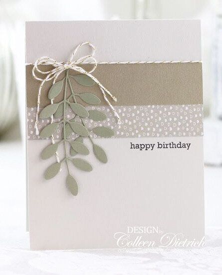 a birthday card with an olive branch on it