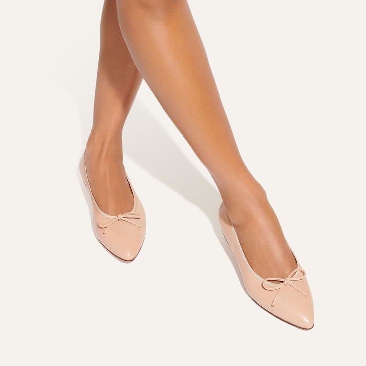 The Pointe – Margaux Suede Cleaner, Pointed Flats, Modern Shoes, Elegant Ladies, Ballet Pink, Ballet Slippers, Pointed Toe Flats, Toe Shoes, Handmade Shoes