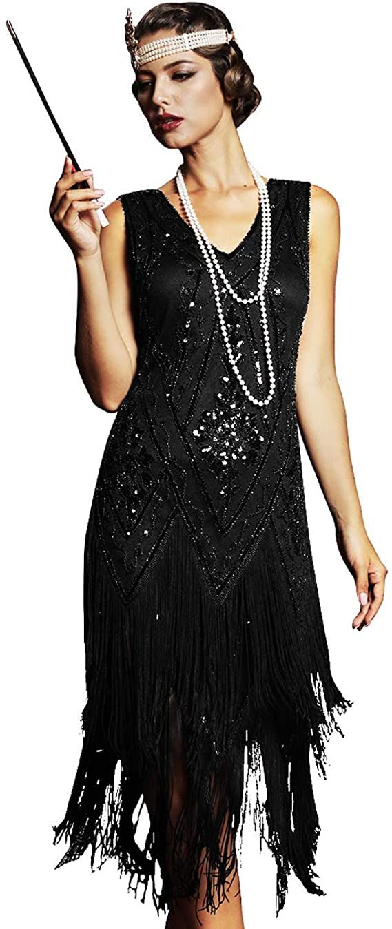 PrettyGuide Women's 1920s Flapper Dress Vintage Swing Fringed Gatsby Roaring 20s Dress at Amazon Women’s Clothing store Roaring 20s Party Outfit, Roaring 20s Dress, Order Dresses Online, Roaring 20s Dresses, Vintage Flapper Dress, 20s Dress, Sparkly Cocktail Dress, Great Gatsby Dresses, Fringe Flapper Dress