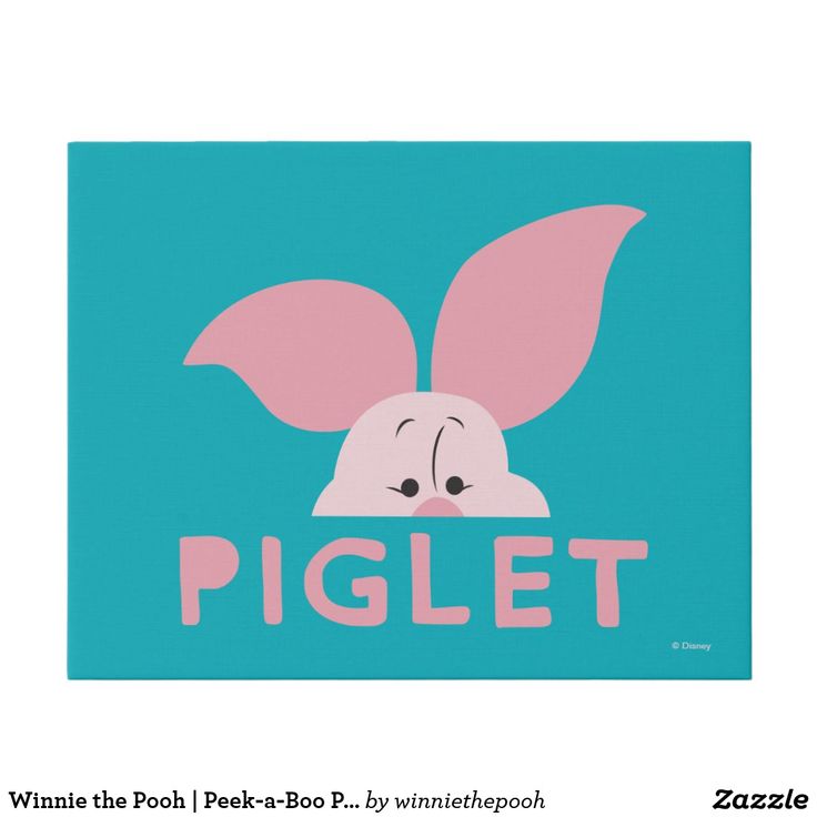 an image of a rabbit with the word piglet on it's face and ears