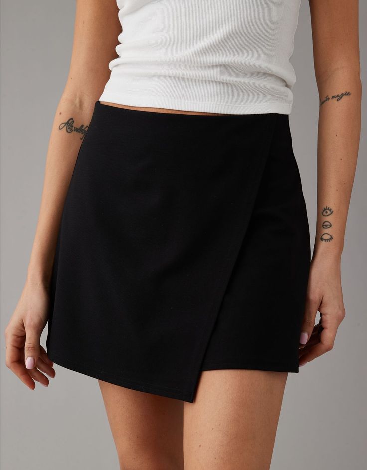 AE It Knit Asymmetrical High-Waisted Mini Skort Short Skort With Built-in Shorts For Night Out, Spring Asymmetrical Skort With Built-in Shorts, Trendy Skort With Built-in Shorts For Day Out, Trendy Stretch Mini Skirt With Built-in Shorts, Trendy Short Skort With Built-in Shorts, Trendy Stretch High-waisted Skort, Versatile Stretch Shorts For Day Out, Trendy Fitted Short Skort, Trendy Skort With Built-in Shorts