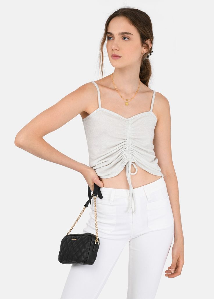 top lira lúrex plata Top Frunce, Casual Outfit, Camisole Top, Casual Outfits, Tank Tops, Women's Top, Design