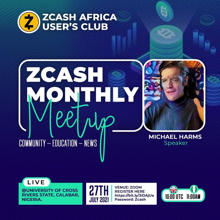 a poster for the zcash month meeting