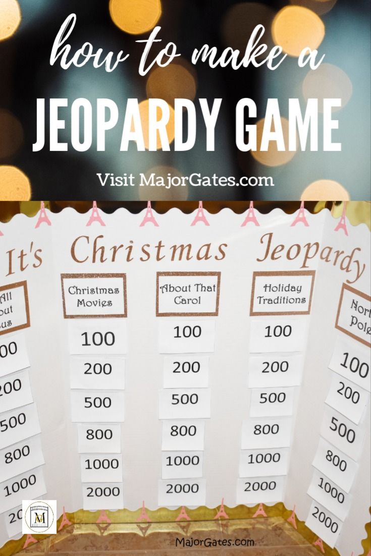 how to make a jeepardy game for christmas