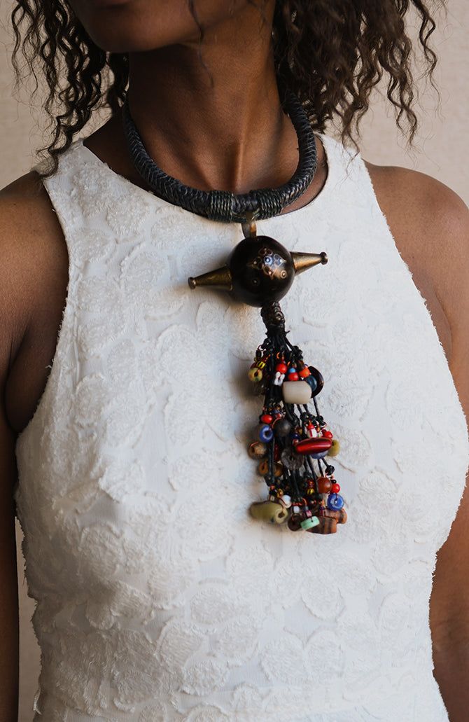 Handcrafted Necklaces - African Plural Art - African Art - Necklaces - Jewelry - Statement Tribal Jewelry Necklace, Trade Beads Pendant, African Masai Jewelry, African Trade Bead Jewelry, African King, Glass Beads Necklace, Textile Necklace, Necklace African, Beaded Jewelry Necklaces, African Necklace, Beads Pendant