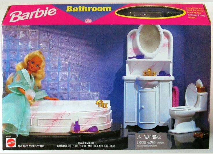 the barbie bathroom is in its original box