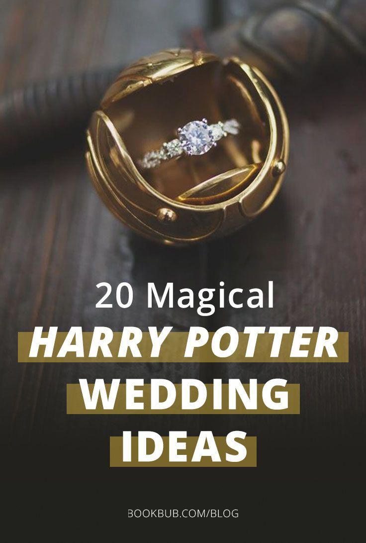 harry potter wedding ideas with text overlay that reads, 20 magical harry potter wedding ideas