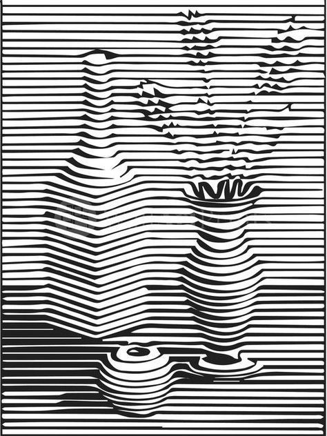 a black and white drawing of a vase with flowers on the table in front of it