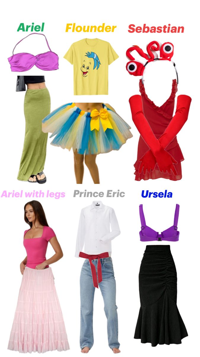 four different types of clothing are shown in this image