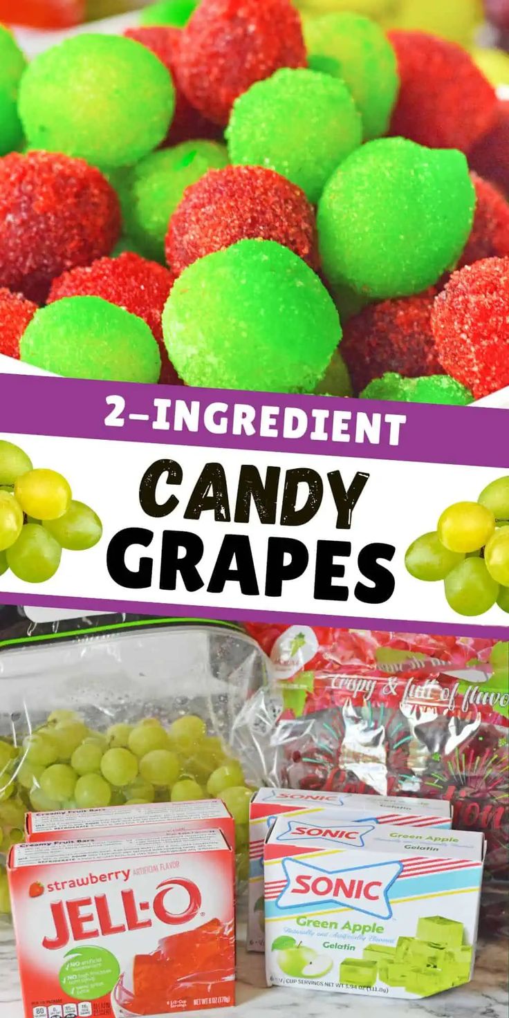 two ingredient candy grapes are on display for sale