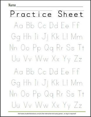 a printable practice sheet with letters and numbers