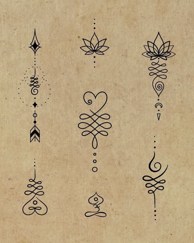 an old paper with different tattoo designs on it's sides and the words love written in cursive writing