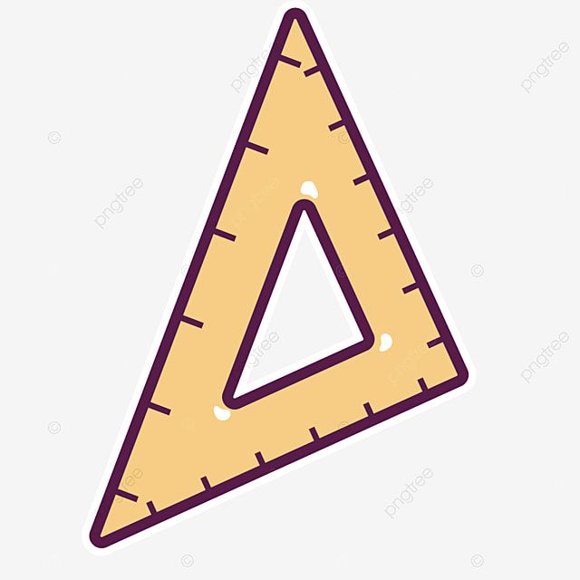 a yellow triangle with a ruler on it, cartoon, illustration png and psd