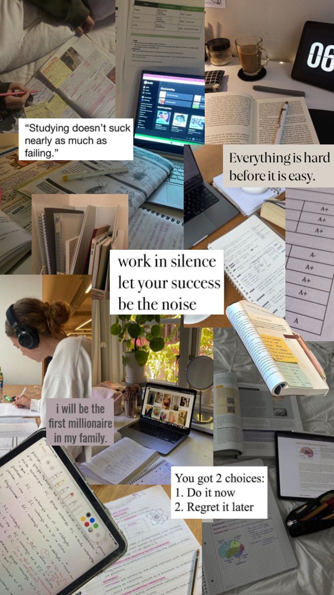 a collage of photos with text describing the different types of work done by students