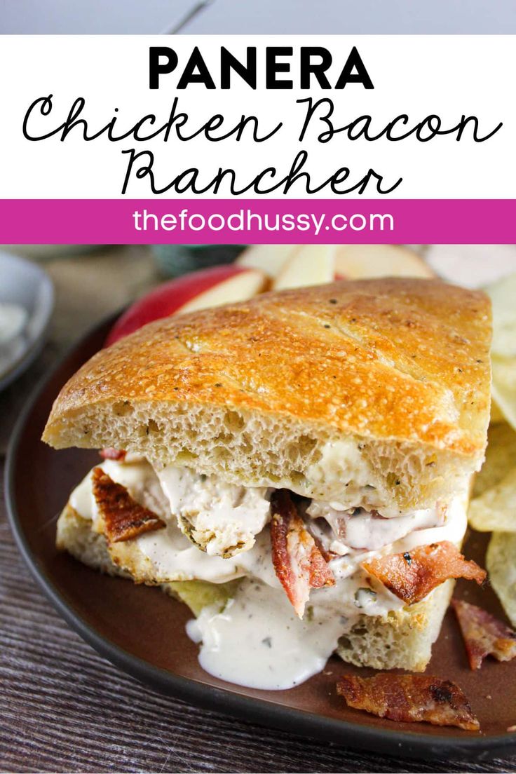 chicken bacon ranch sandwich on a plate with chips