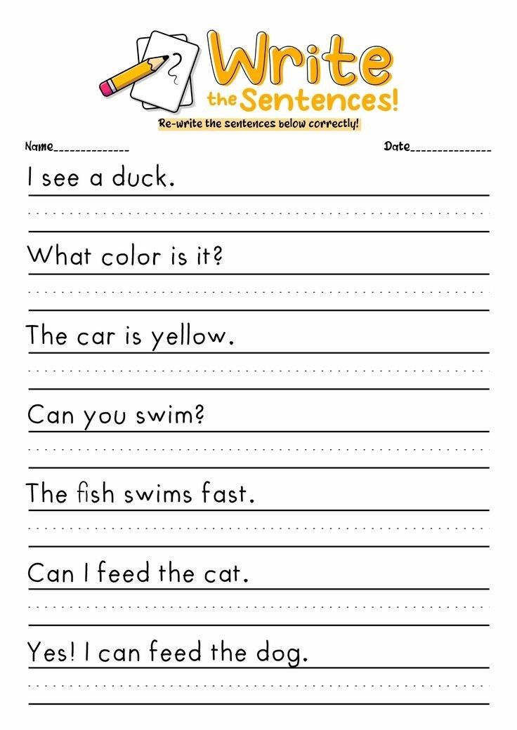 the worksheet for writing words and pictures to help kids learn how to write