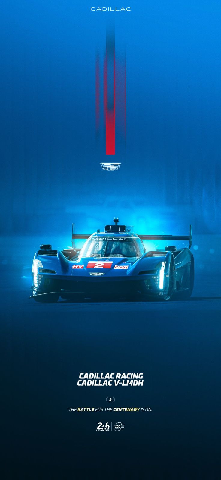 an advertisement for the new cadillac racing car