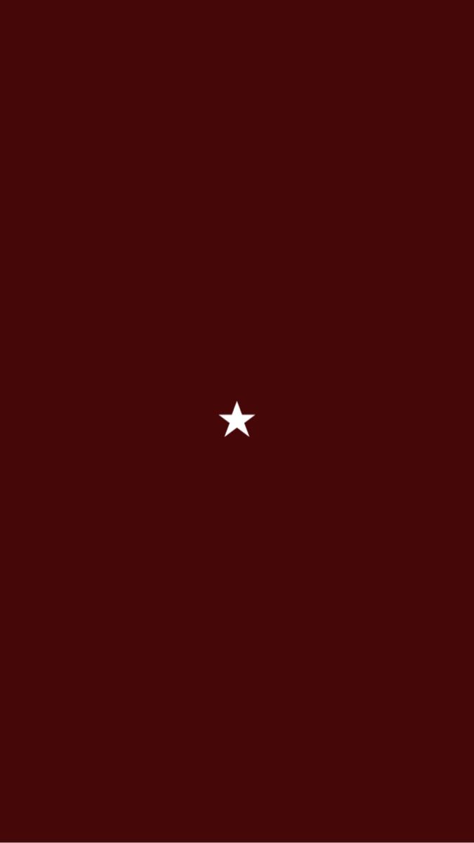 two white stars are in the middle of a dark red background, and one is smaller than the other