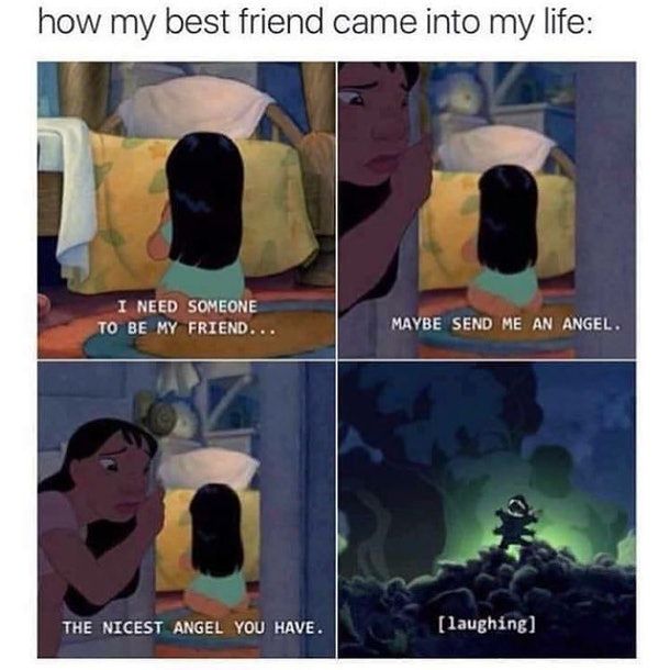 an animated scene with the words, how my best friend came into my life i need someone to be my friend