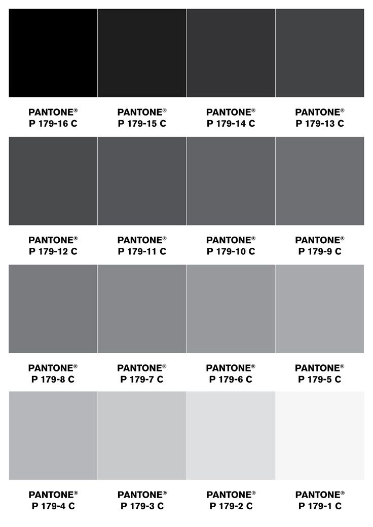 the different shades of gray and black are shown in this chart, which shows each color