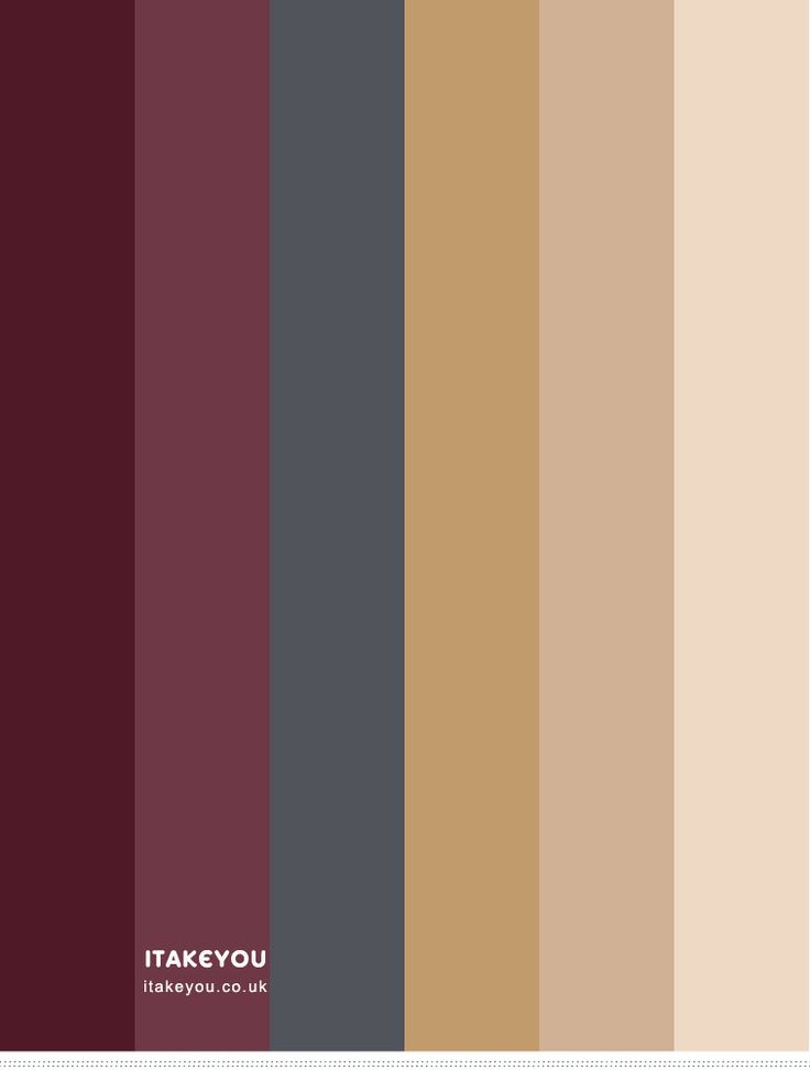 the color palette is maroon, brown, and beige with an assortment of different shades