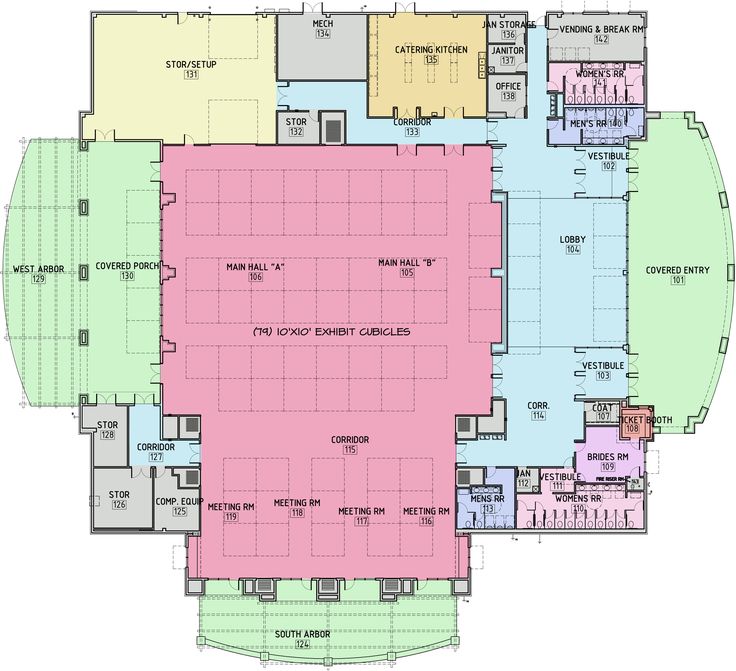 the floor plan for an office building with multiple floors and several rooms, including two large windows